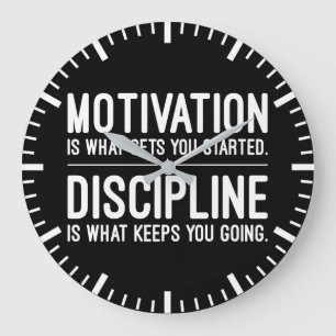 Success, Hustle, Grind and Gym Motivational  Large Clock
