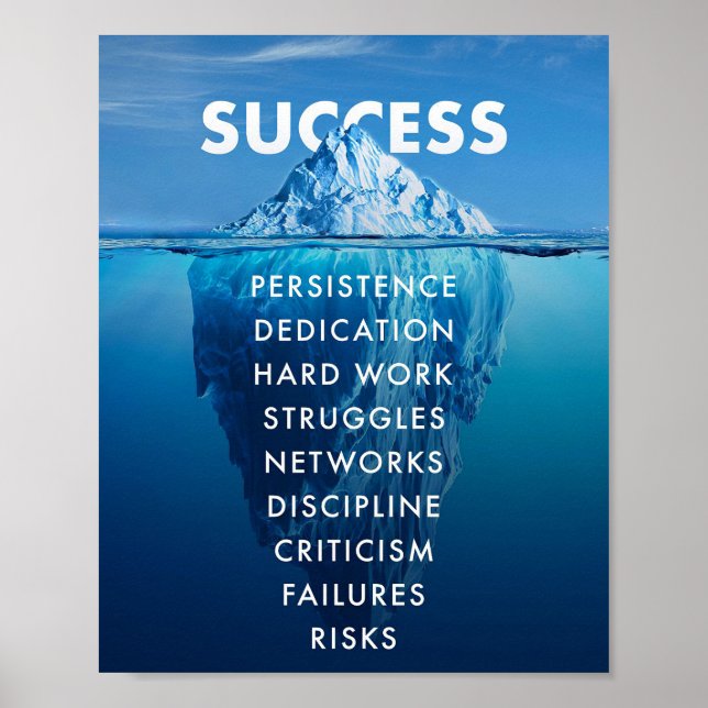 Success Iceberg Hard Work Poster (Front)