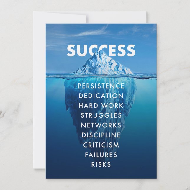 Success Iceberg Hard Work Save The Date (Front)