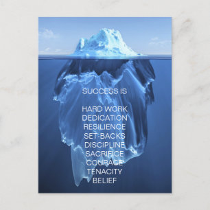 Success iceberg - motivate, inspire postcard