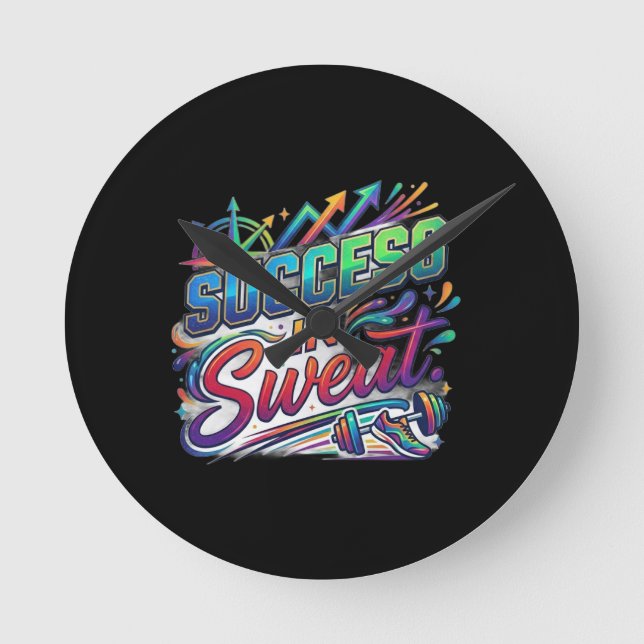 Success in Sweat T-Shirt Round Clock (Front)