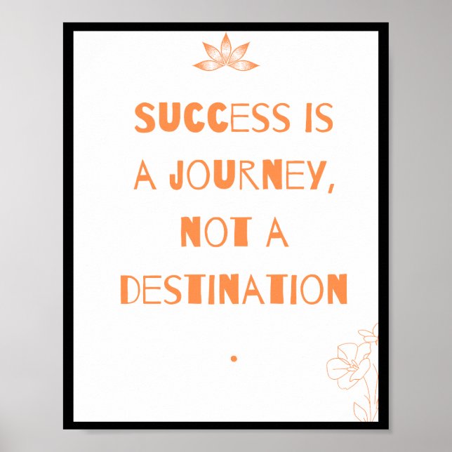 Success is a journey, not a destination, Quote Poster (Front)