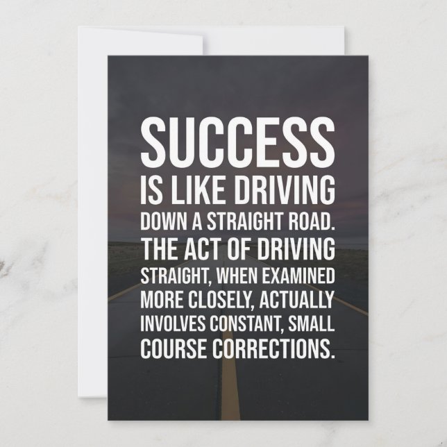 Success Is A Straight Road Save The Date (Front)