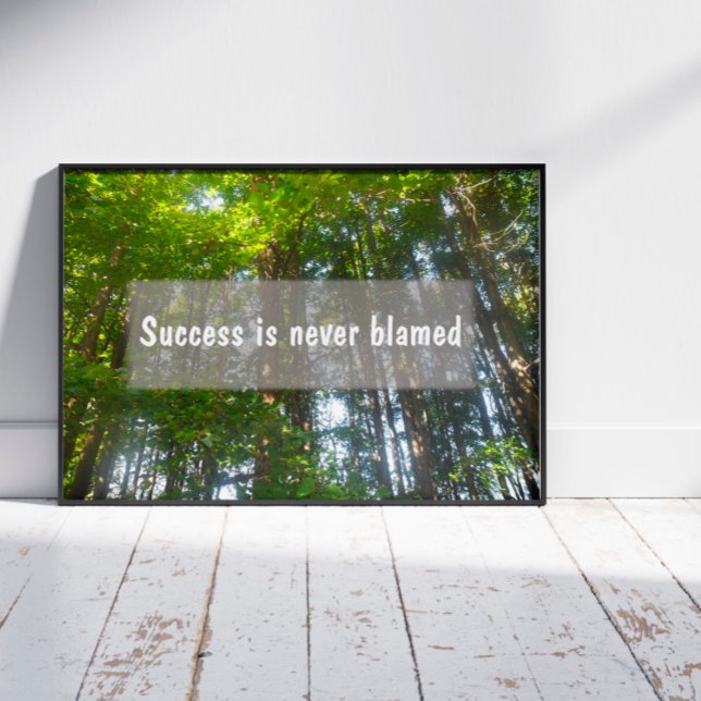 Success is never blamed Inspirational proverb  Poster (Creator Uploaded)