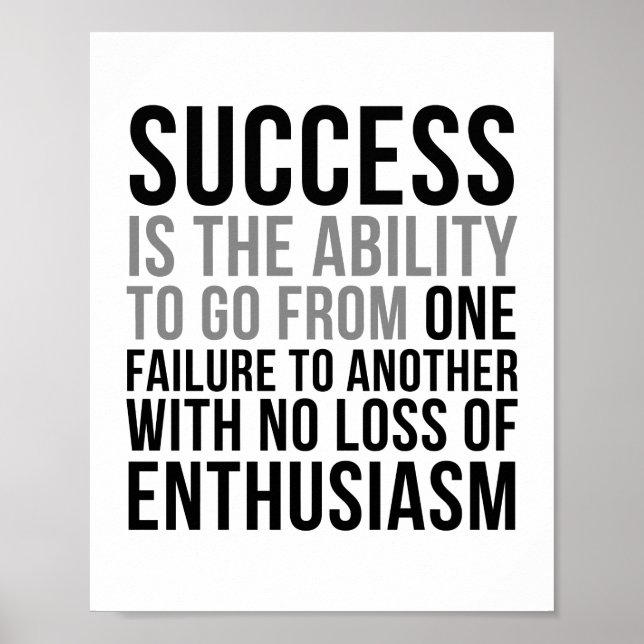 Success Is The Ability To Go From One Failure Poster (Front)