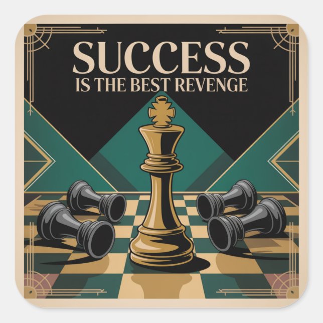 Success Is The Best Revenge Square Sticker (Front)