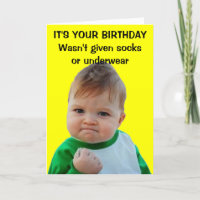 Success kid birthday card
