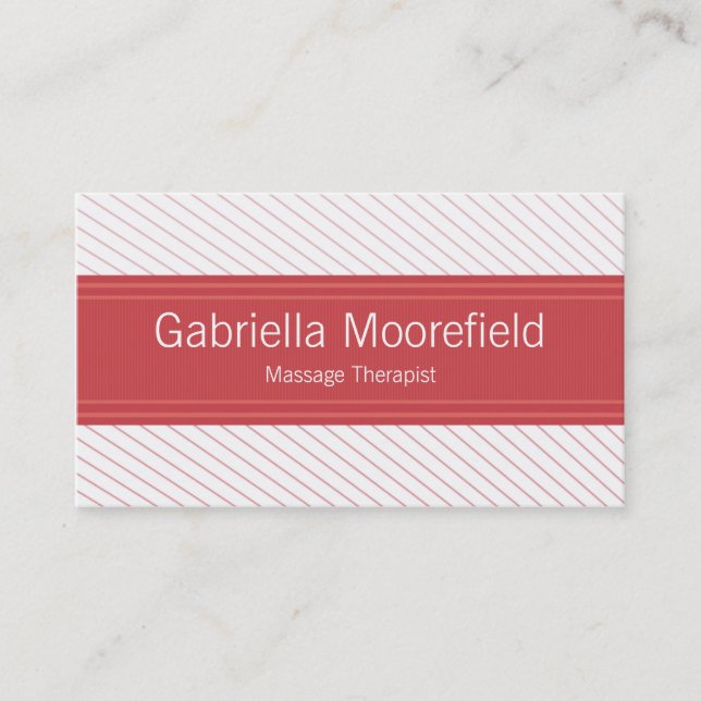 Success Line Red Massage Therapy Business Cards (Front)