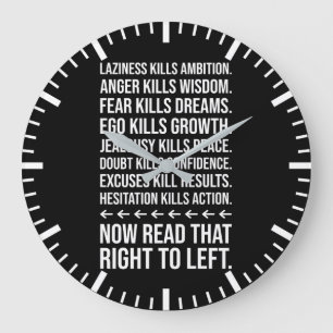 Success Motivation, Gym, Hustle, Grind Inspiration Large Clock
