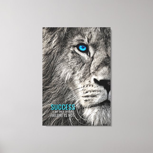Success My Only Option Motivational Quote Canvas (Front)
