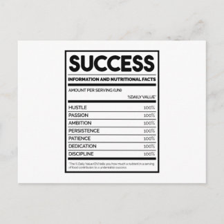 Success Nutritional Facts Postcard