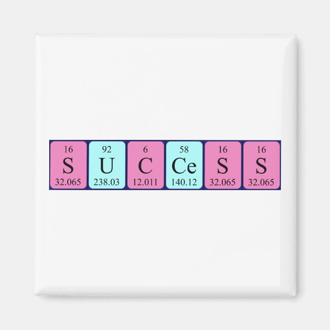 Success periodic table name magnet (Front)
