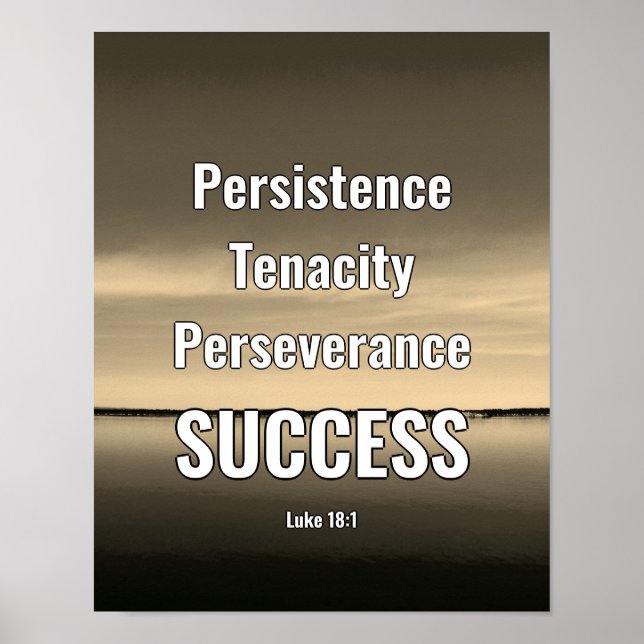 SUCCESS | Persist Persevere | Scripture BEIGE Poster (Front)