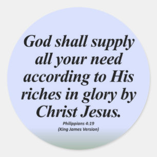 Success Philippians 4:19 Abbrev Classic Round Sticker