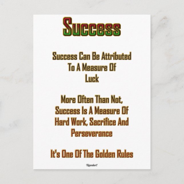 Success Postcard (Front)