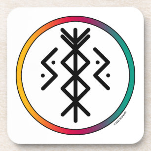 Success & Prosperity Bindrune Hard Plastic Coaster