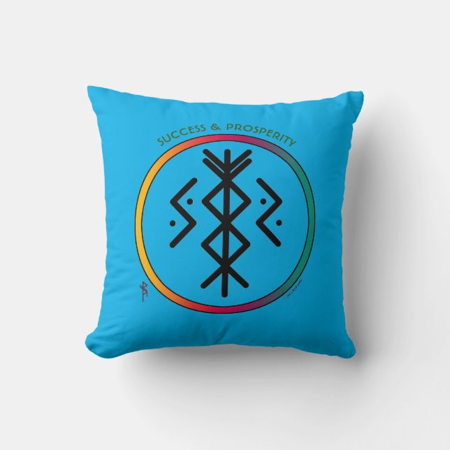 Success & Prosperity Bindrune Pillow (Front)