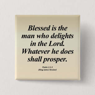 Success Psalm 1:1-3 Abbrev 2 Inch Square Button