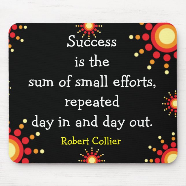Success Quotation Black Mousepad (Front)