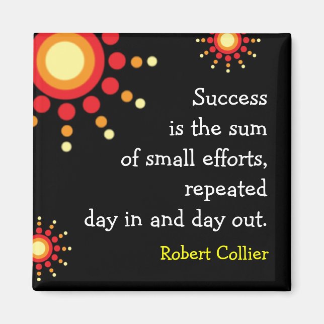 Success Quotation Motivational Black Magnet (Front)