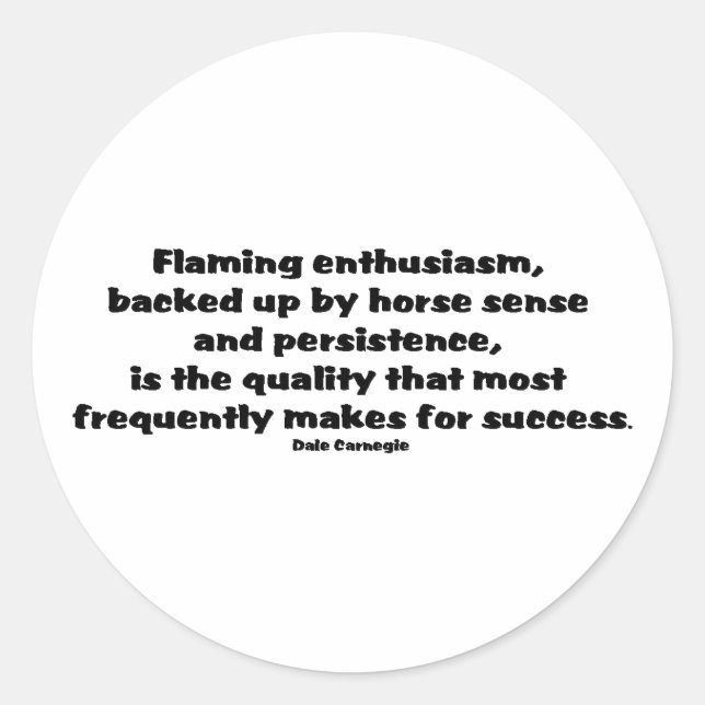 Success Quote Classic Round Sticker (Front)