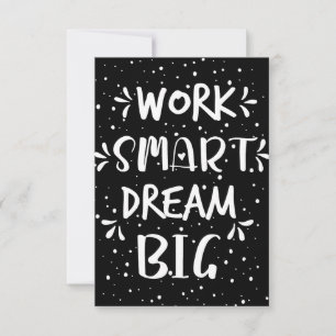 Success Quote Work Smart Dream Big RSVP Card