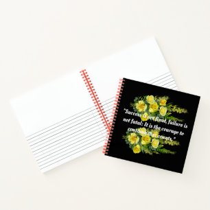 Success Quotes Custom Image Text Spiral Notebook 