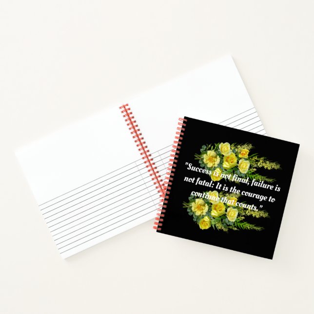 Success Quotes Custom Image Text Spiral Notebook  (Inside)