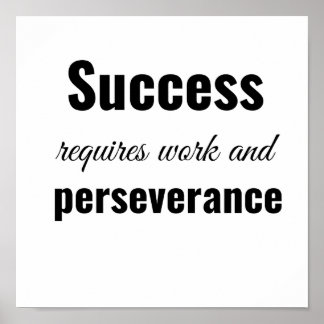 Success requires work and perseverance poster