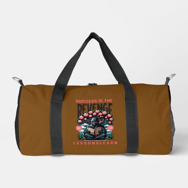 SUCCESS REVENGE LESSONS LEARN SMALL DUFFLE BAG  (Front)