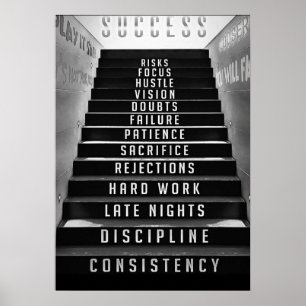 Success Staircase, entreprenures, hustlers Poster