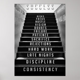Success Staircase, entreprenures, hustlers Poster