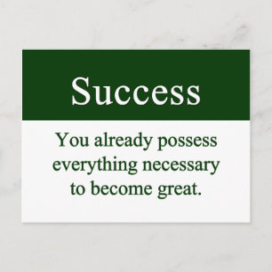 Success starts from within postcard