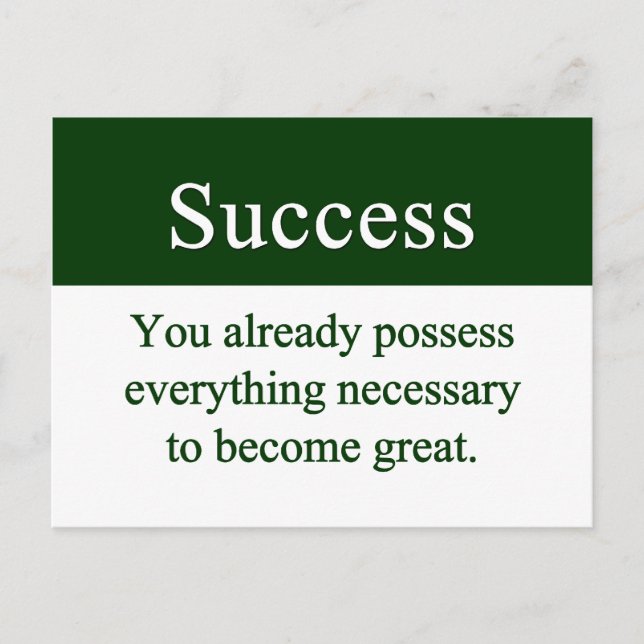 Success starts from within postcard (Front)