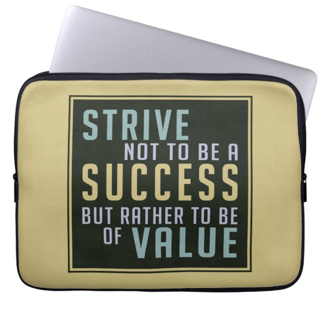 Success & Value Motivational laptop sleeves (Front)