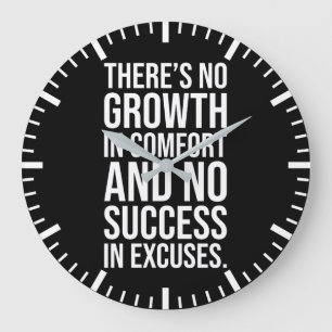 Success vs Comfort - Hustle Grind Motivational Large Clock