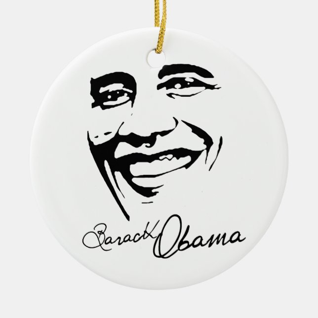 SUCCESS WITH OBAMA -.png Ceramic Ornament (Front)