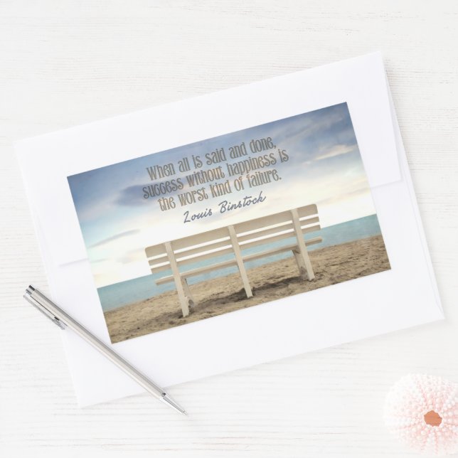 "Success without happiness" Inspirational Quote Sticker (Envelope)