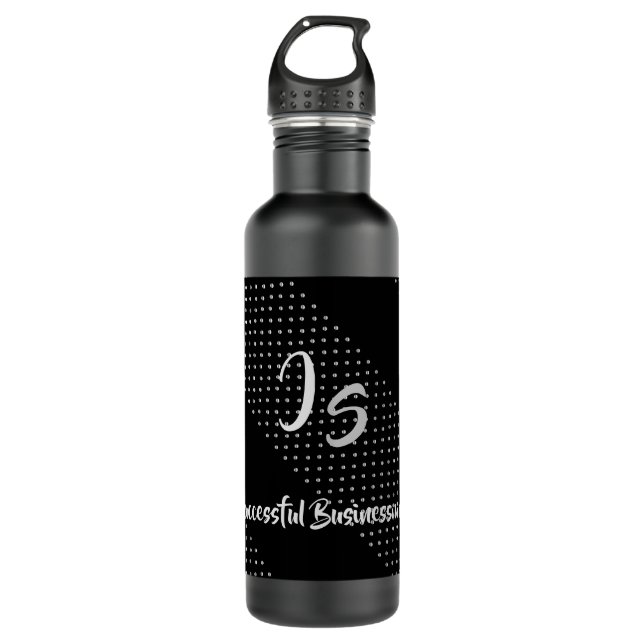 "Successful Businessman" Personal Silver Monogram 710 Ml Water Bottle (Front)