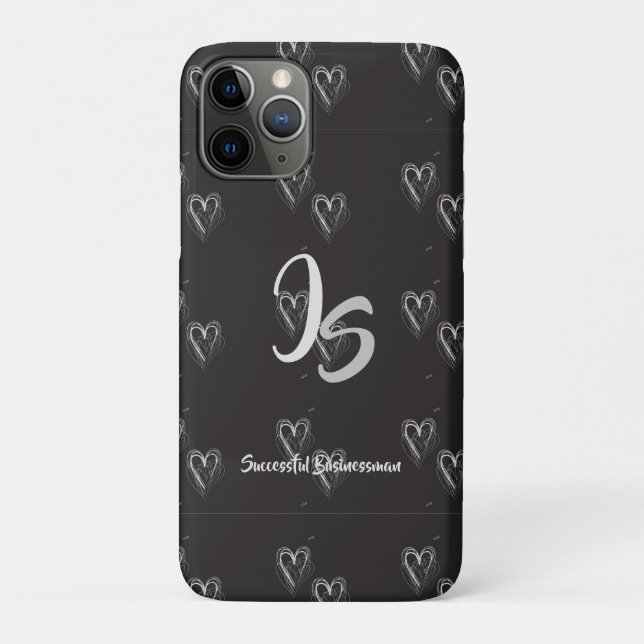 "Successful Businessman" Personal Silver Monogram Case-Mate iPhone Case (Back)