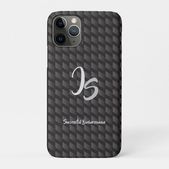 "Successful Businessman" Personal Silver Monogram Case-Mate iPhone Case (Back)