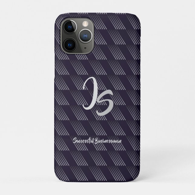 "Successful Businessman" Personal Silver Monogram Case-Mate iPhone Case (Back)