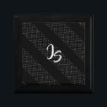 Successful Businessman Personal Silver Monogram Gift Box<br><div class="desc">Stylish Silver Monogram decorated with Geometric trendy silver stripes black pattern. For Creation and Customize Your Personal Monogram template. Business Man Fashion Graphic design. Crafts & Party Supplies > Gift Wrapping Supplies > Gift Boxes trendy gift (for him) Successful Businessman - collection. Elegant Gift for a friend, brother, husband, business...</div>