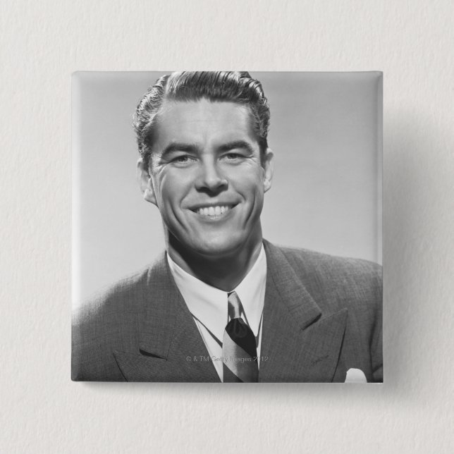 Successful Man 2 Inch Square Button (Front)