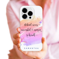 Successful Woman Pink Watercolor Script Typography