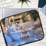 Successful Woman Quote Script Gold Coach Photo Laptop Sleeve<br><div class="desc">“Behind every successful woman is herself.” Who needs Prince Charming? Make your own “happily ever after” and embrace “girl power” whenever you use this colourful inspiration quote photography neoprene laptop sleeve. This sleeve comes in three sizes: 15", 13", and 10”. Makes a great gift for someone special! You can easily...</div>