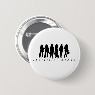 Successful Woman Silhouette Round Button