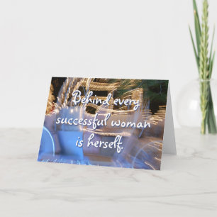 “Successful woman” sparkly gold photo blank inside Card