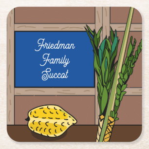 Succot Paper Coasters Personalized