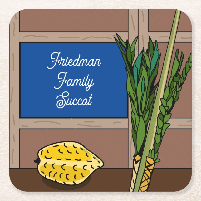 Succot Paper Coasters Personalized (Front)